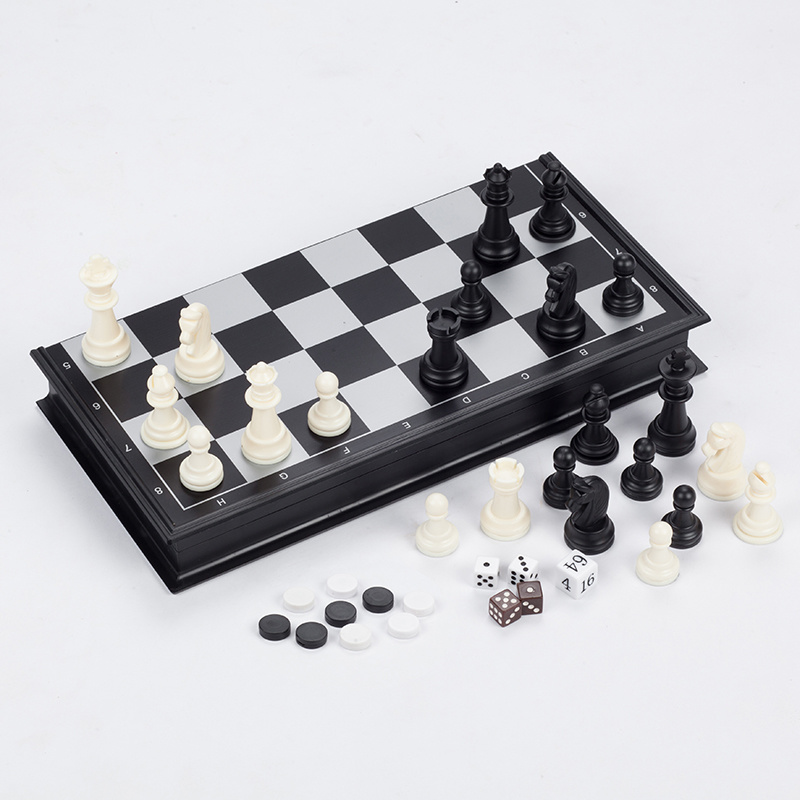 Checkers And Chess Board Game Magnetic & Foldable Travel Set
